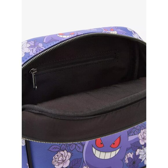 Loungefly Pokémon Gengar Purple Floral Crossbody Bag NEW - Picture 7 of 7